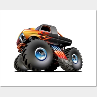 Cartoon Monster Truck Posters and Art